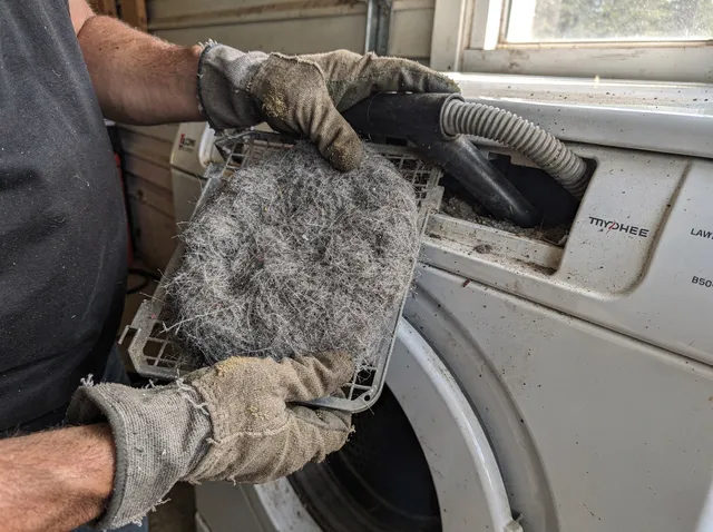 Cleaning Dryer Lint Trap in Fairhaven