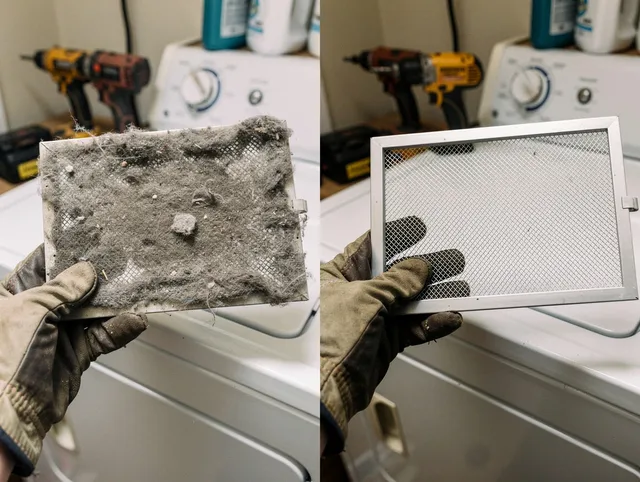 Professional lint trap cleaning by Fairhaven Dryer Vent Cleaning in Fairhaven