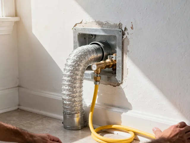 Fairhaven Dryer Vent Cleaning certified technician performing specialized gas dryer vent cleaning in Fairhaven